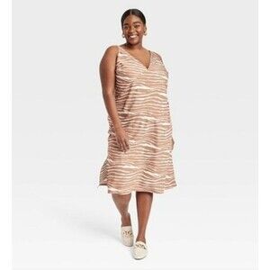 Women's a new day Slip Dress Brown Zebra Striped